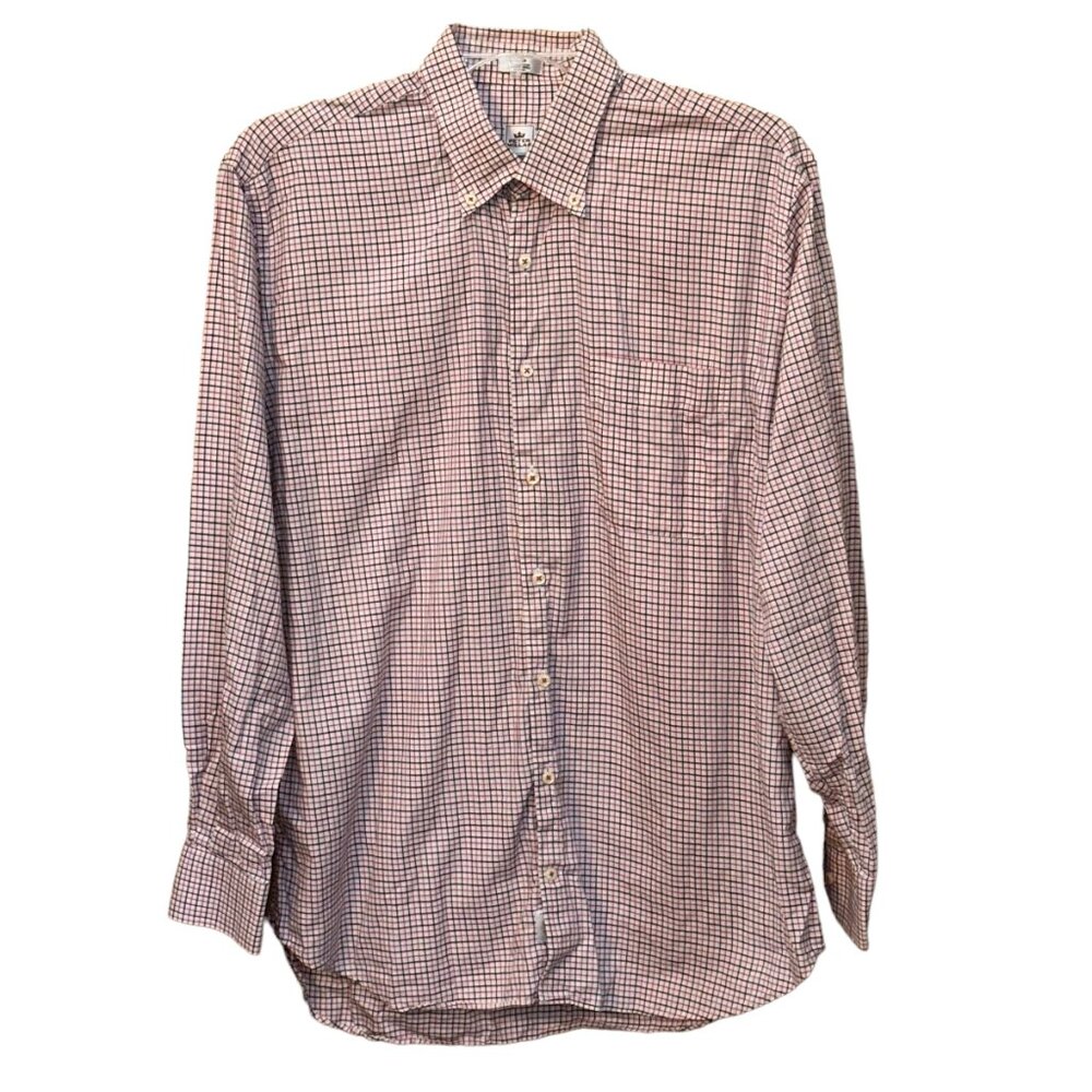 Peter Millar Long Sleeve Button Down Dress Shirt‎ Plaid Size Large Cotton